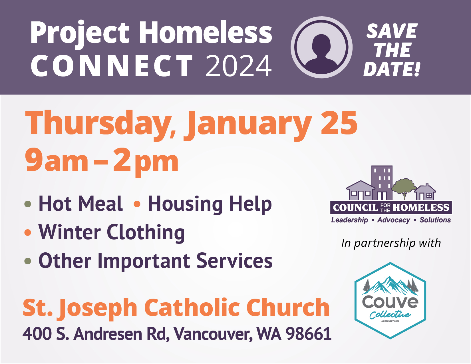 Homeless connect 2024 w logos Council For The Homeless