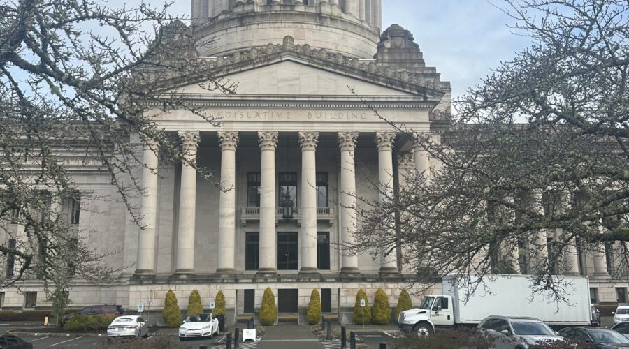 Image of Olympia, Washington's state capitol building on February 3, 2025.